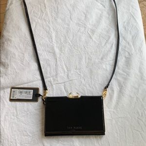 Ted Baker Black Patent Leather Wallet on a String